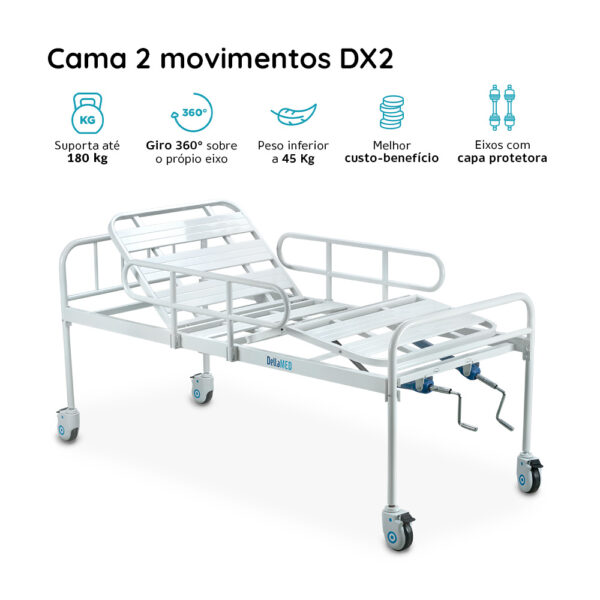 Cama hospitalar manual 2 manivelas - Image 7