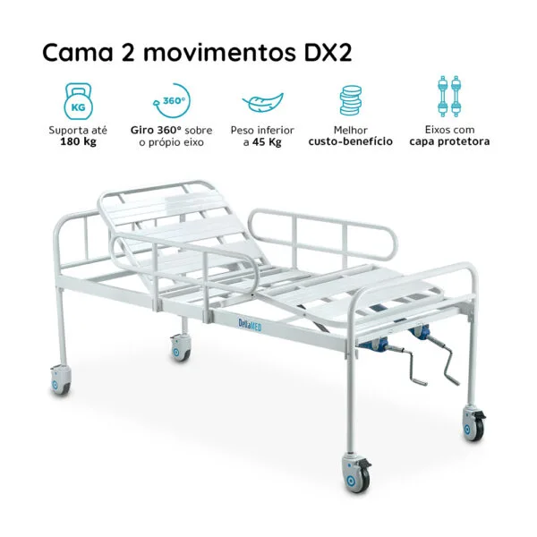 Cama hospitalar manual 2 manivelas - Imagem 7